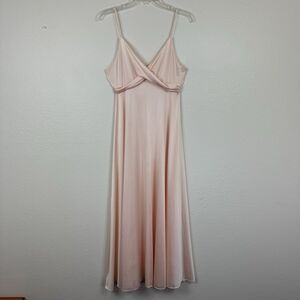 Vintage Claire Sandra Lucie Ann Beverly Hills Full Sweep Nylon Nightgown Peach P